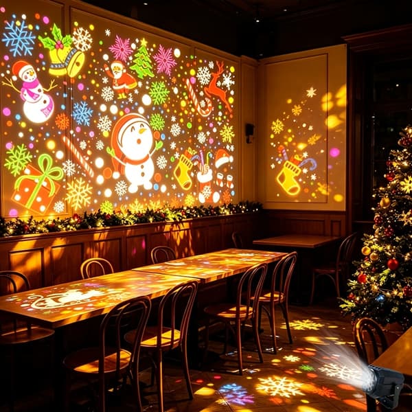 USB Innendørs Sesongbasert Projeksjonslys med Dynamisk Snøfnugg og Julemønstre - Eksklusiv Juledekorasjonsgave Christmas Projector Lights 1pc