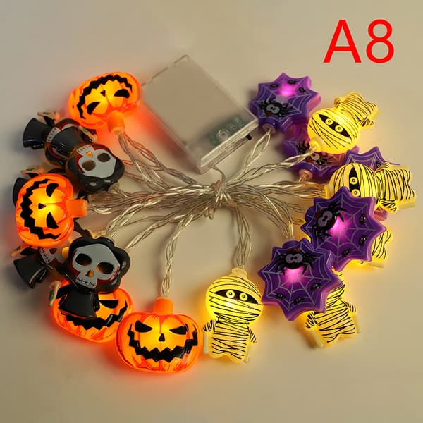 Halloween Pumpa Ljusslinga Fladdermus Spindel Ljusslinga Batteri{hw} A8
