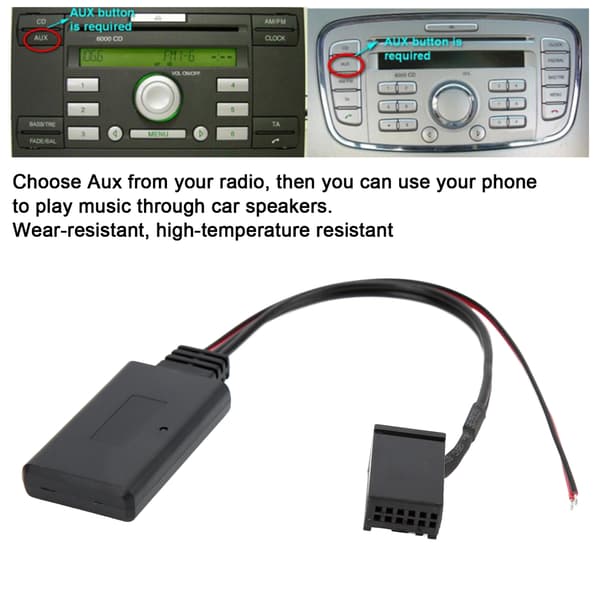 Bil CD Aux Kabel Lydadapter Bluetooth 5.0 Erstatning for Fiesta Mondeo MK3 Focus 2 MK2{hw}