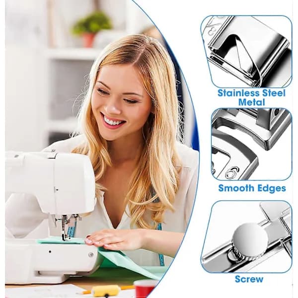 6st Zinklegering Rullfållfot Symaskinspressarfot 3 Breda Rullfållfötter 4/8\" 6/8\" 8/8\" 3 Smala Rullfållfötter 3/4/6mm