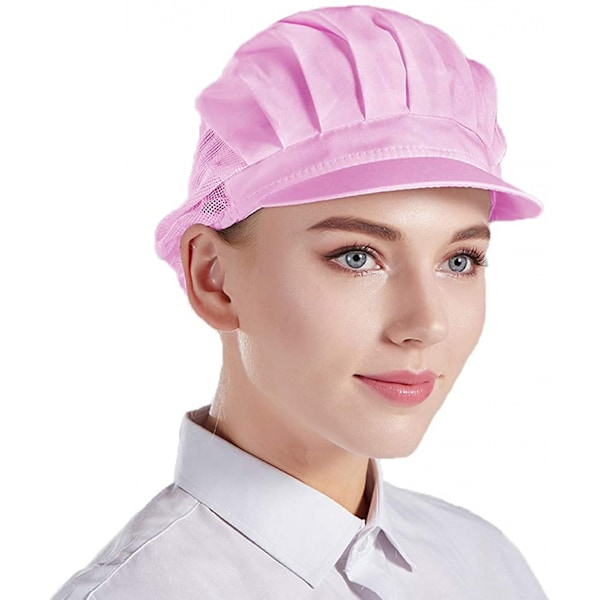 3 stk Kokkemøsse Kjøkken Cap Matservice Hårnett (54—56 cm), Rosa