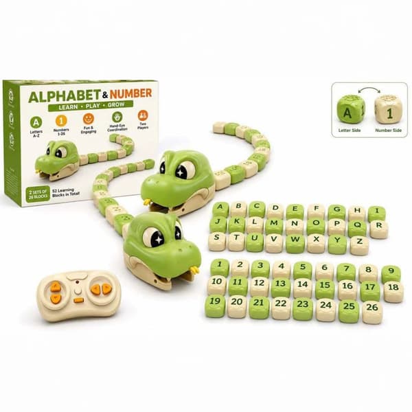 Magnetisk ormleksak, 16 magnetiska pärlor med grön och beige ormdesign, interaktiv fjärrkontroll fidgetleksak, sensoriskt spel