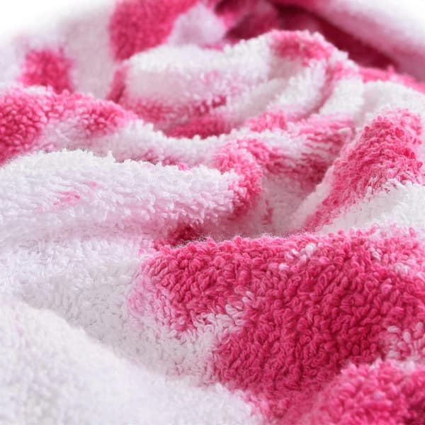 Badehåndkle med hette til barn, 100 % bomullsfrotté badekåpe for gutter og jenter 128 Tie Dye Pink 6-9 Years