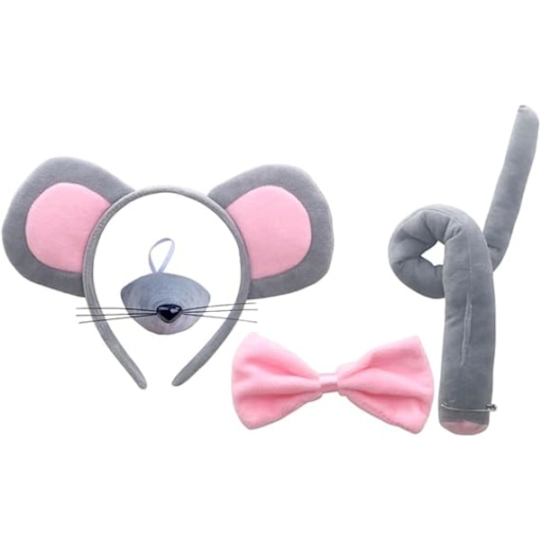 1 Set Råttkostym Huvudbonad Djuröron Hårband Öron Hårband Musöron Hårring Party Dekorativt Hårband Mus Cosplay Hårband Kvinnor Huvudbonad