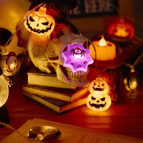 Halloween LED Ljusslinga 3m 20 LEDs Batteridriven Timer Inomhus Utomhus Dekoration{wh}