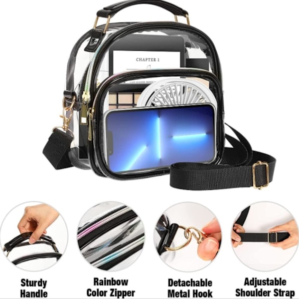 Klar väska Transparent väska SVART{HH} Black