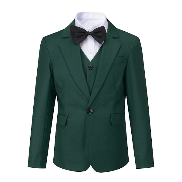 Sliktaa Pojkar 3Pce Formell Kostym Slim Fit Blazer och Väst och Byxor Grön Green 170CM