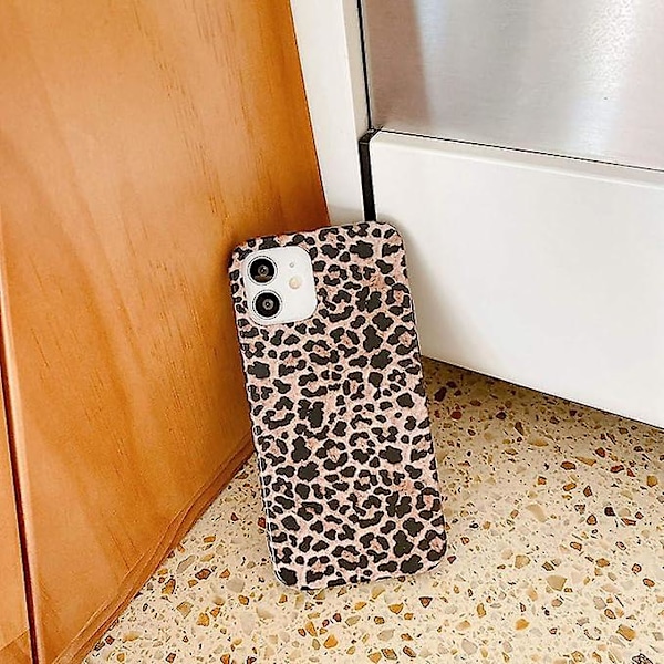 Leopardi Gepardi -kuvioinen puhelinkotelo iPhone 12 ja 12 Pro -puhelimille, tyttömäinen muotoilu, pehmeä joustava suojaava ylellinen kumigeelikuori (iPhone 12/12 Pro){HH}
