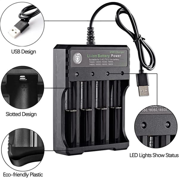 Universal 18650 Batterilader 3.7v Batterilader med LE,ZQKLA{hw}