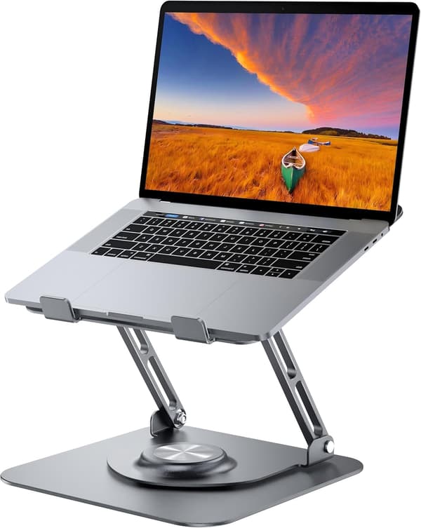 Laptopställ - ergonomiskt - 360° roterbart - kolstål - 11*8 tum