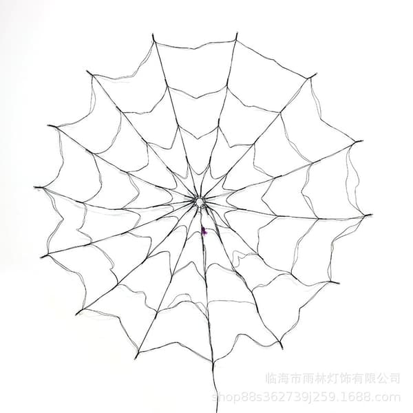 Halloween LED Spindelvev Lyslenke, 1,2m 70-LED USB-lys med Fjernkontroll, 8 Lysmoduser for Fest og Orange light