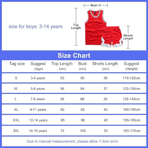 Pojkar set om 2 basketträning ärmlös tröja och byxor, basketkläder barn, pojkar jersey,18