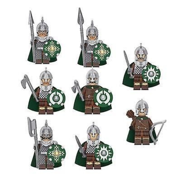 8 stk./sæt Til Ringenes Herre Rohan Ridder Byggeklodser Soldater Figurer Game of Thrones