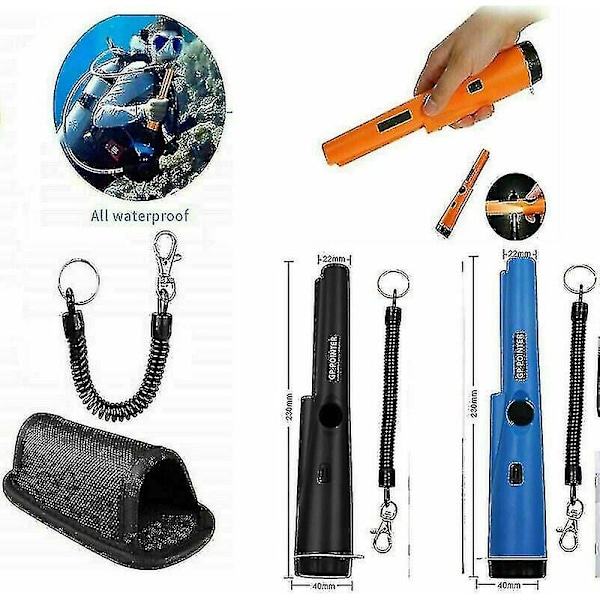 Metalldetektor Pinpointer, vattentät för skattjakt