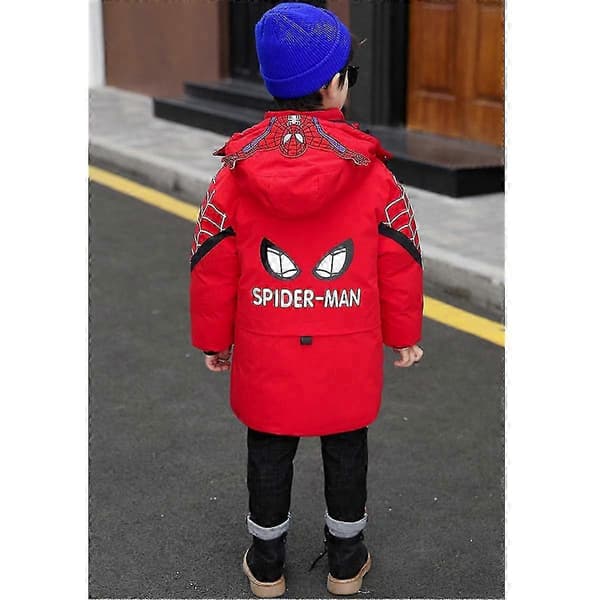 Spider-Man Jakke med Hette Barn Vinter Varm Frakk 110cm (3-4 år){wh}