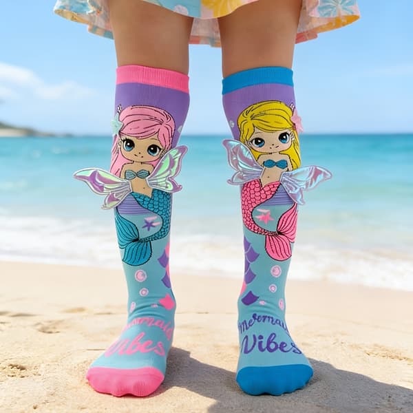 Kvinder Over Knæ Strømper Havfrue Mønster Lange Strømper Mode Cosplay Strømper Violet 6-7Y