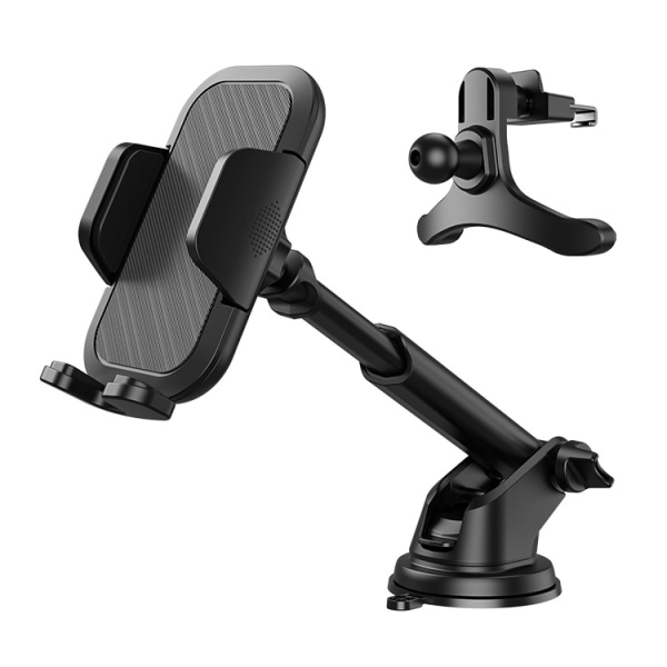 Biltelefonhållare, universal biltelefonhållare med klämma och sugkopp 360° rotation Enhandsmanövrering.