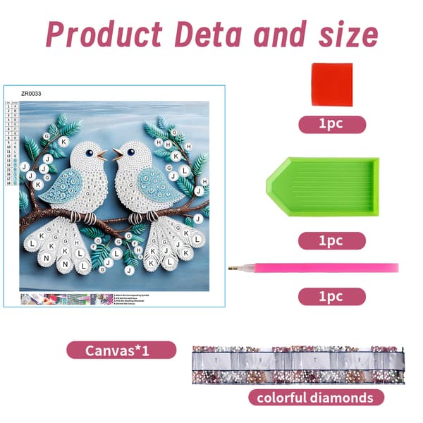 5D Diamantmålning DIY Konstkit Kristall Canvas Hantverksset 35x35cm a