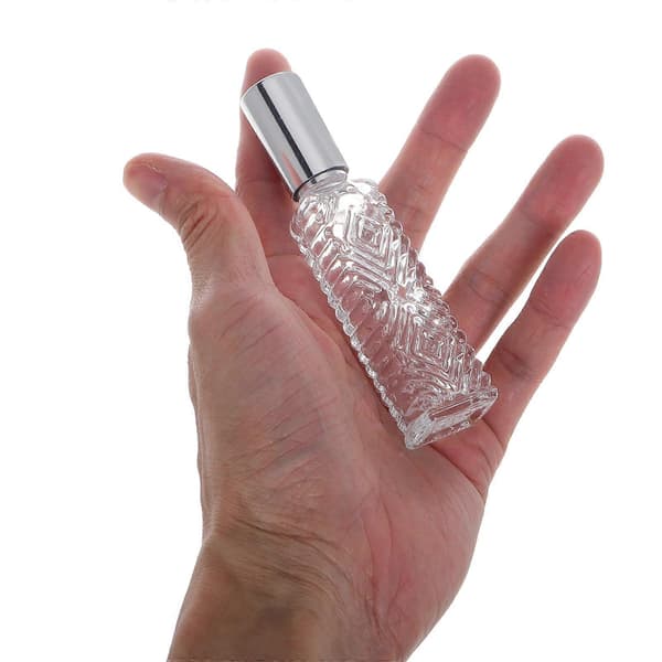 4st Klara Glassprayflaskor med Plast 12ml Bärbara och Påfyllningsbara för Resebruk