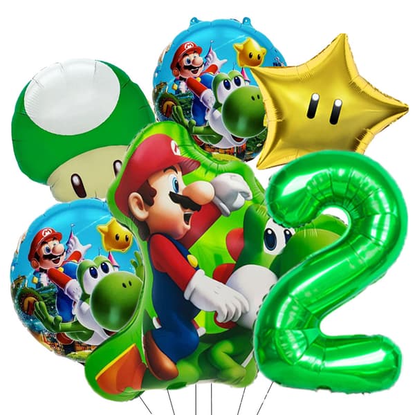 Super Mario Prinsesse Folieballonsæt, Tegneseriefigur Temafestdekoration til Børnefødselsdag
