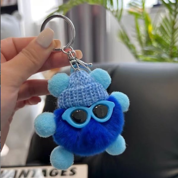 Tonttu Avaimenperä Sööt Plush Nukk Doll Kott Ornament Sininen blue