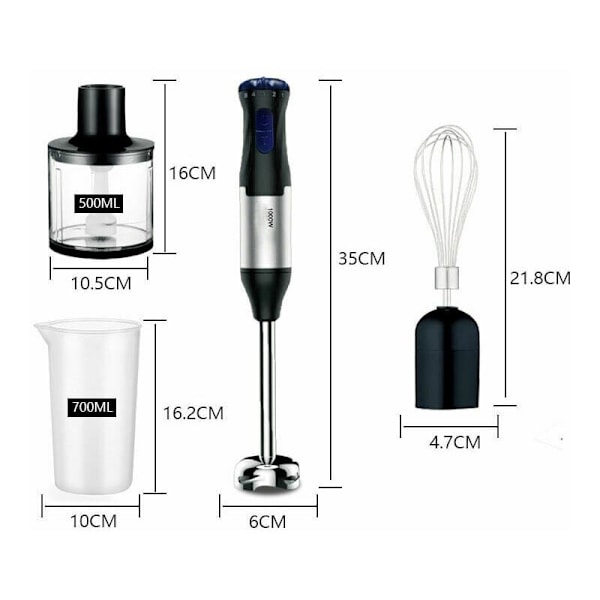 Kitchen Master 4-in-1 sauvasekoitin, 5 säädettävää nopeutta - 1000 W{F2}