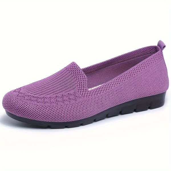 Sneakers, lette åndbare slip-on loafers til kvinder - afslappede sommersko med elastiske sider, fodstøtte og blød indersål EU 40.5 【Beige】