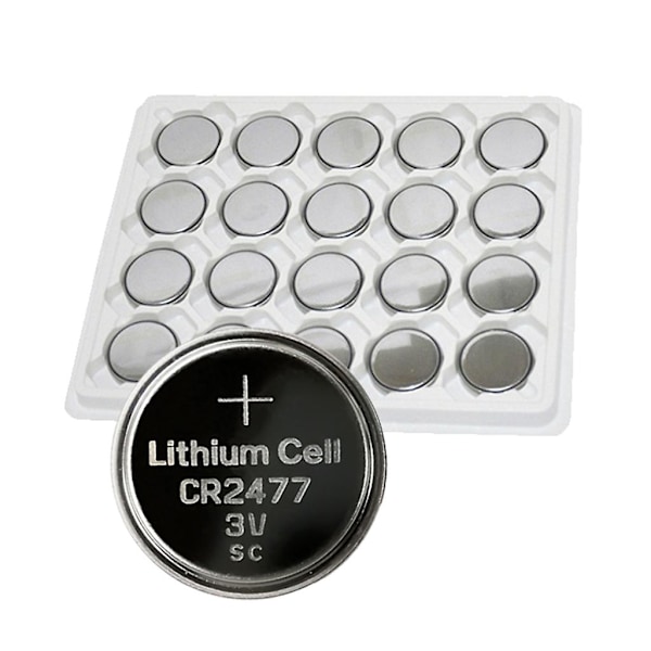 5-pak CR2477 højkapacitets lithium batteri, 1000mAh knapcelle, langvarig strømforsyning til ur, fjernbetjening
