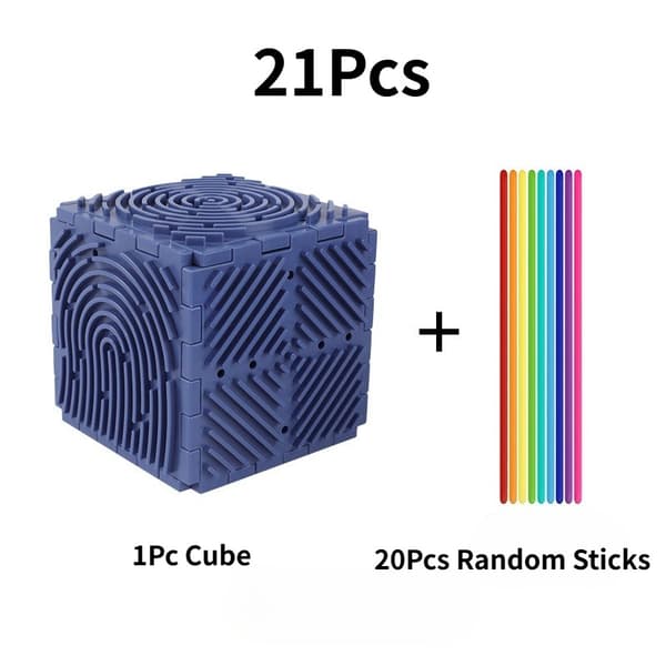3D Sensorisk Aktivitetsbräda med 20 Pinnar - Färgglada Byggklossar, Finmotorik Blue