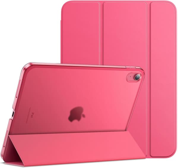 Fodral för iPad (A16) 11:e/10:e generationen (2025/2022), Slim Stand Hårt Baksidesskydd Auto Wake/Sleep Funktion (Rosa)(F2)