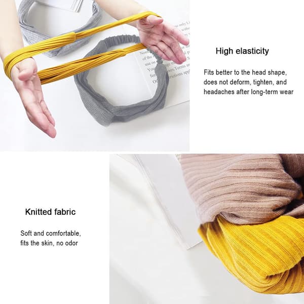 Stickat pannband i sammet för kvinnor - Stretchigt turbanhuvudband - Enfärgade modehåraccessoarer för höst vinter