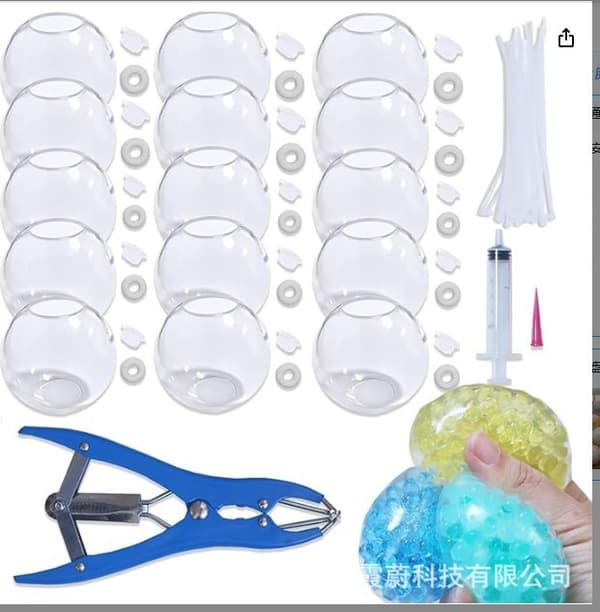 DIY Squishy Ball Fremstillingssæt, TPR Tom Stressaflastende Boldskal og Fyldmaterialesæt til Håndlavet Sensorisk Legetøjsfremstilling