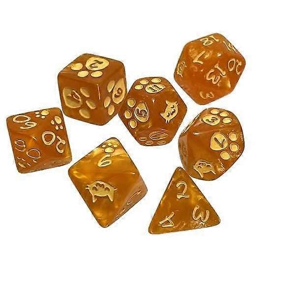 Kattunge Polyhedral Terning Sett -{h} Orange