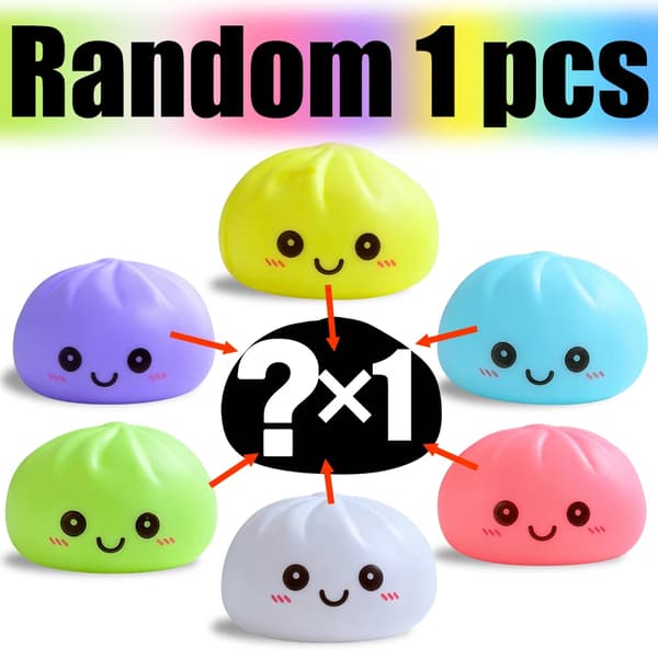 2027 Nye Dumpling Nattlys Glødende Dumplings Skrivebordspynt Søt Glødende Dumpling Dampboks Kawaii Dumpling Lys Gaver random 1pcs