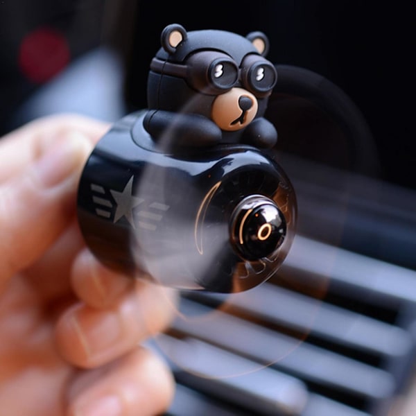 Bil Luftfräschare Diffuser Parfym Clip Tecknad Björn Pilot Arom - lager}F2{