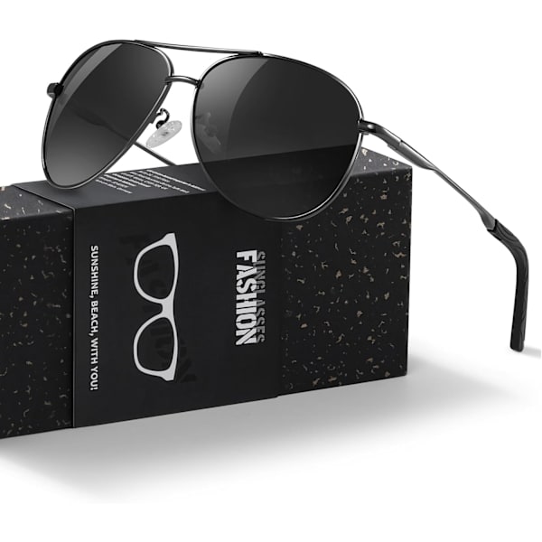 Pilot Solbriller Mænd Polariserede Solbriller Unisex UV400 Beskyttelse Sorte Solbriller Kørsel, Fiskeri, Løb Klassiske Ultralette Briller Gray Frame