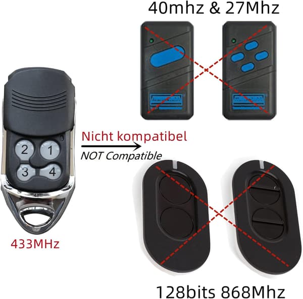 Fjernkontroll for garasjeport kompatibel med Chamberlain Liftmaster 891LM 893LM