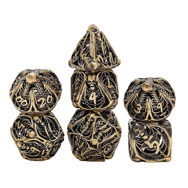 Metallterninger Hodeskalle Hul Metall Polyhedral Terning Sett{h}