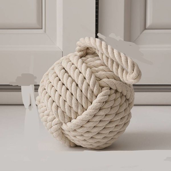 Beige nautisk rebknude dørstopper