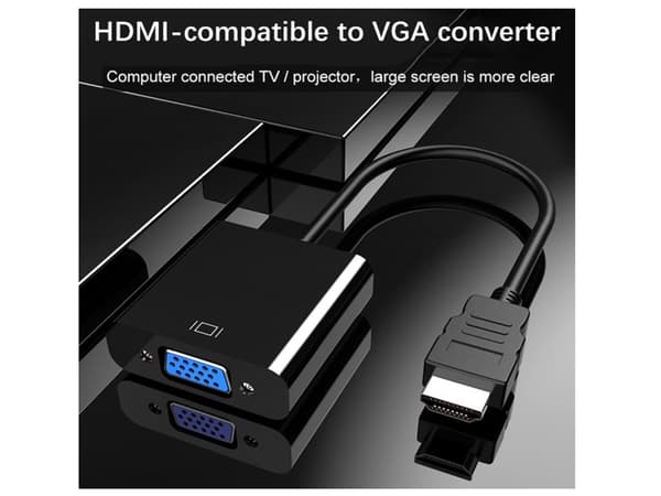 HDMI-VGA-sovitinmuunnin HDMI-VGA-sovitin Full HD 1080P musta YEMAESRE(f2)