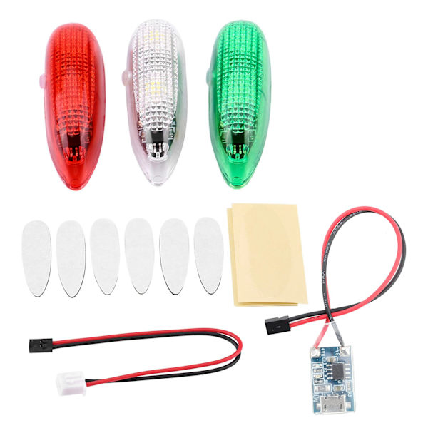 3st/set Drönare Blixt LED Trådlöst Ljus för RC Fix Vinge Flygplan Helikopter(f2) 0.1
