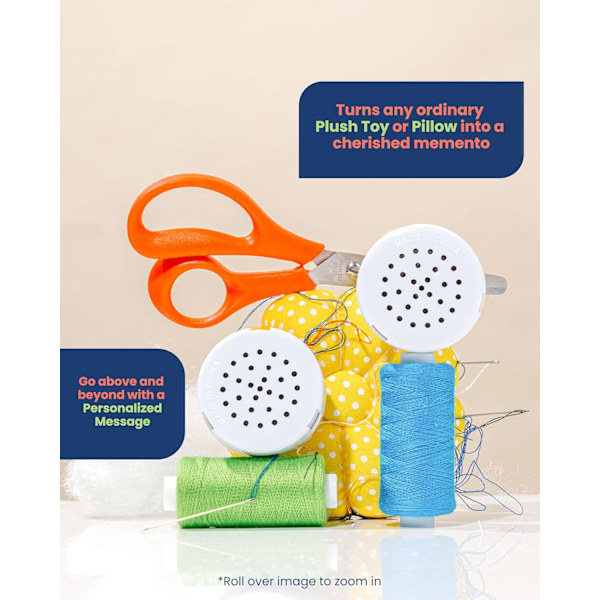 30 Second Voice Recorder (2-Pack) - Record a Personalized Message for a Stuffed Animal, Teddy Bear, Doll