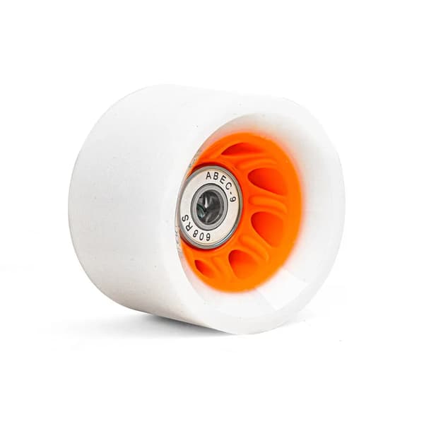 8-pak 92A hårdhed Quad rulleskøjtehjul 58mm x 39mm med ABEC lejer til dobbeltrækkede skøjter udendørs White Orange