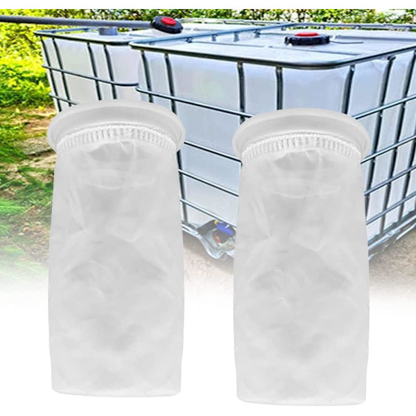 2 stk. Nylon IBC Filter, IBC Regnvandstank Filter, Vaskbart IBC Erstatningsfilter, Nylon Lågfilter - IBC Tank Låg Fitting (163mm)(f2)