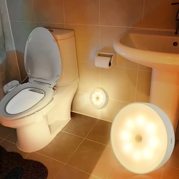 LED Rörelsesensor Nattlampa (2st/4st) – USB Uppladdningsbar Trådlös Nattlampa för Korridor, Sovrum & Julklappar 【white】 2pcs