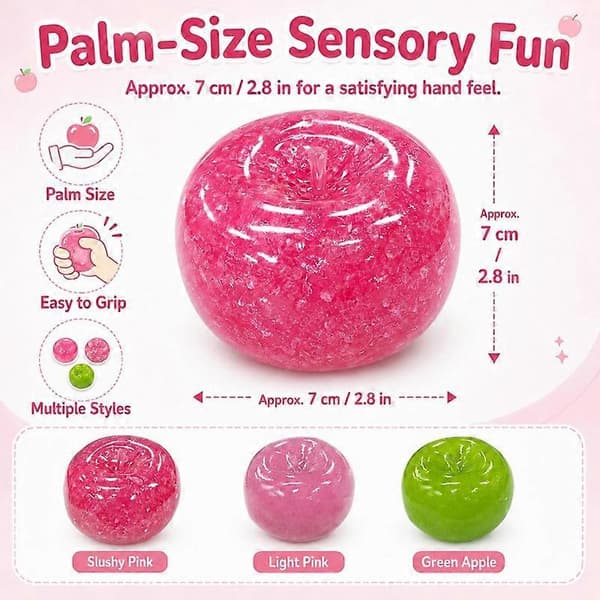 Slushy Æble Squishy Fidget Legetøj Glitter Flydende Sand Stressaflastning Langsomt Stigende Fidget Sensorisk Skrivebordsdekoration Gave Slushy Tekstur Red