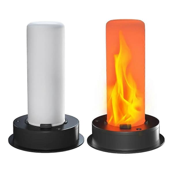2-pakning erstatning solcellelys topper med flimrende flamme Black