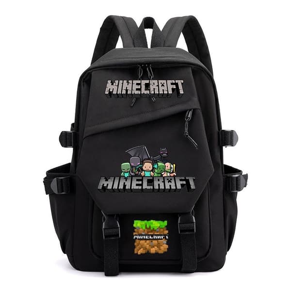Minecraft Ryggsäck, Pixel World Skolväska, Stor Kapacitet Barn Student Ryggsäck 29×16×46cm**13 13