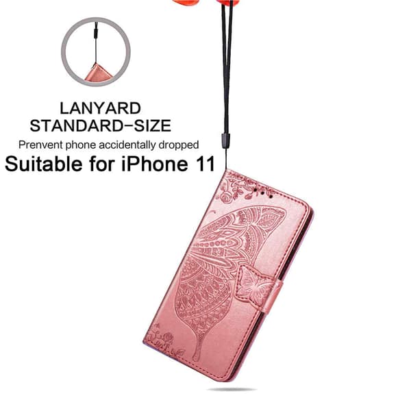iPhone 11 Deksel, iPhone 11 Deksel med Kortholder Stativ Støtte for Kvinner Jenter Gutter, iPhone 11 Lommebok Søt Robust PU Lær Flip{yh}