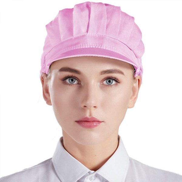 3 st Kockmössa Kök Cap Matservice Hårnät (54—56 cm), Rosa